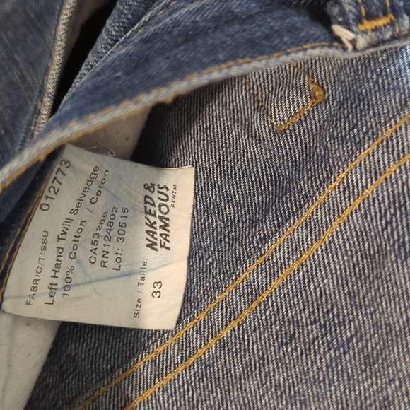 Men's Size 33 Naked & Famous Distressed Jeans - Picture 4 of 8